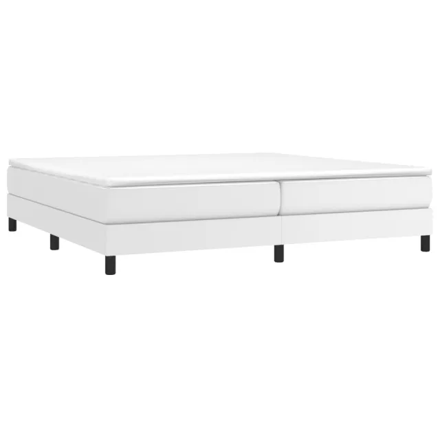Sommier à lattes de lit avec matelas Blanc 200x200cm Similicuir