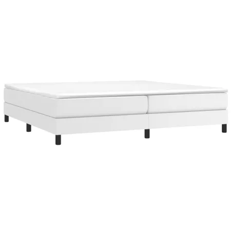 Sommier à lattes de lit avec matelas Blanc 200x200cm Similicuir