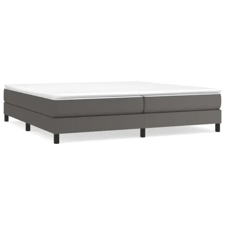 Sommier à lattes de lit avec matelas Gris 200x200 cm Similicuir