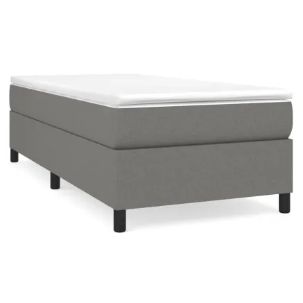 Sommier à lattes de lit avec matelas Gris foncé 80x200 cm Tissu 2