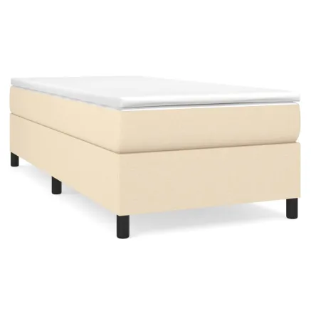 Sommier à lattes de lit avec matelas Crème 80x200 cm Tissu 2