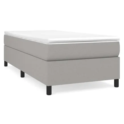 Sommier à lattes de lit avec matelas Gris clair 90x200 cm Tissu 2