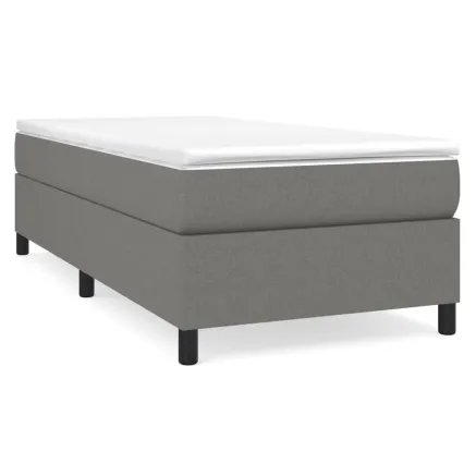 Sommier à lattes de lit avec matelas Gris foncé 90x200 cm Tissu 2