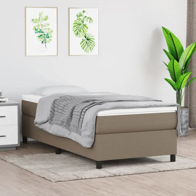 Sommier à lattes de lit avec matelas Taupe 90x200 cm Tissu