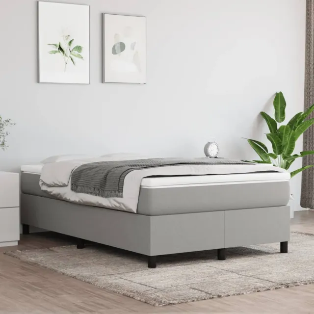 Sommier à lattes de lit avec matelas Gris clair 120x200cm Tissu