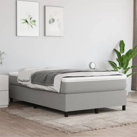 Sommier à lattes de lit avec matelas Gris clair 120x200cm Tissu