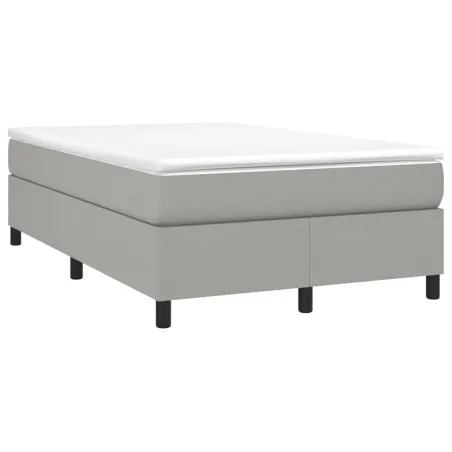 Sommier à lattes de lit avec matelas Gris clair 120x200cm Tissu
