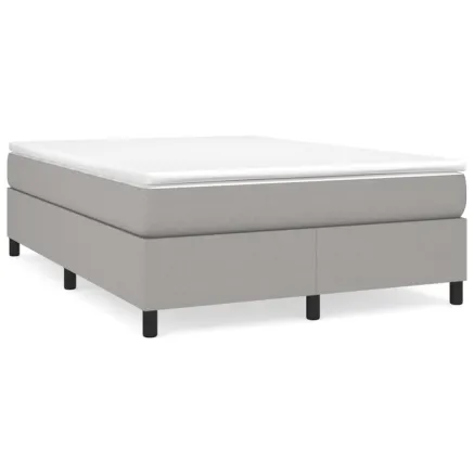 Sommier à lattes de lit avec matelas Gris clair 140x190cm Tissu 2
