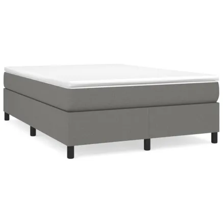 Sommier à lattes de lit avec matelas Gris foncé 140x190cm Tissu 2