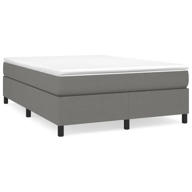 Sommier à lattes de lit avec matelas Gris foncé 140x190cm Tissu