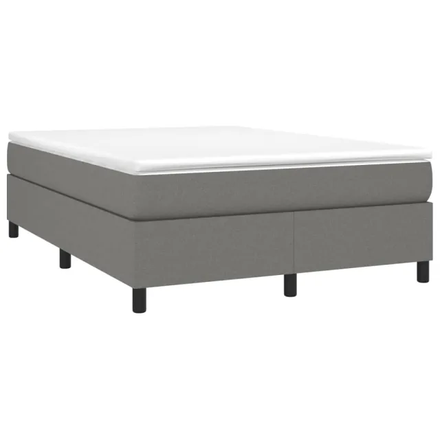 Sommier à lattes de lit avec matelas Gris foncé 140x190cm Tissu
