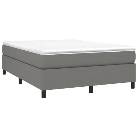 Sommier à lattes de lit avec matelas Gris foncé 140x190cm Tissu