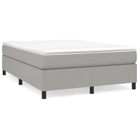 Sommier à lattes de lit avec matelas Gris clair 140x200cm Tissu