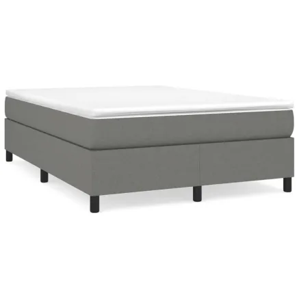 Sommier à lattes de lit avec matelas Gris foncé 140x200cm Tissu 2