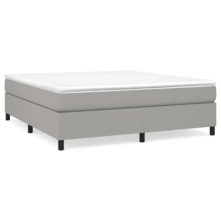 Sommier à lattes de lit avec matelas Gris clair 160x200cm Tissu 2