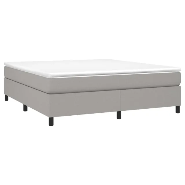 Sommier à lattes de lit avec matelas Gris clair 160x200cm Tissu