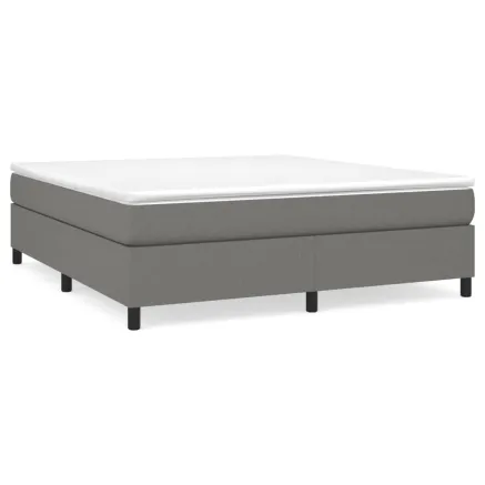 Sommier à lattes de lit avec matelas Gris foncé 160x200cm Tissu 2
