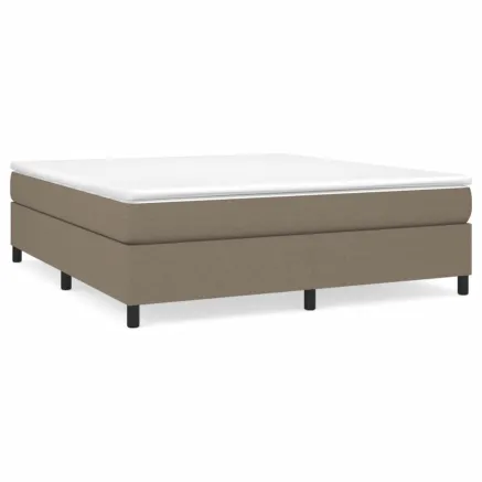Sommier à lattes de lit avec matelas Taupe 160x200 cm Tissu 2