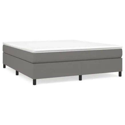 Sommier à lattes de lit avec matelas Gris foncé 180x200cm Tissu 2