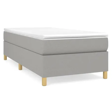 Sommier à lattes de lit et matelas Gris clair 90x190 cm Tissu
