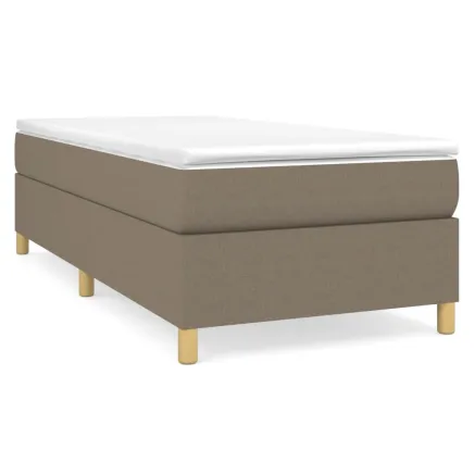 Sommier à lattes de lit avec matelas Taupe 90x190 cm Tissu 2