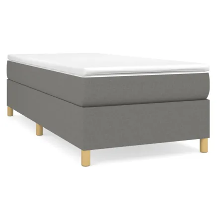 Sommier à lattes de lit avec matelas Gris foncé 90x200 cm Tissu 2