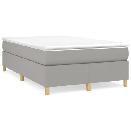 Sommier à lattes de lit avec matelas Gris clair 120x200cm Tissu 2