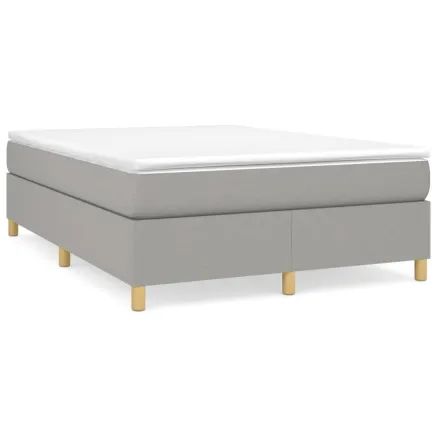 Sommier à lattes de lit avec matelas Gris clair 140x190cm Tissu 2
