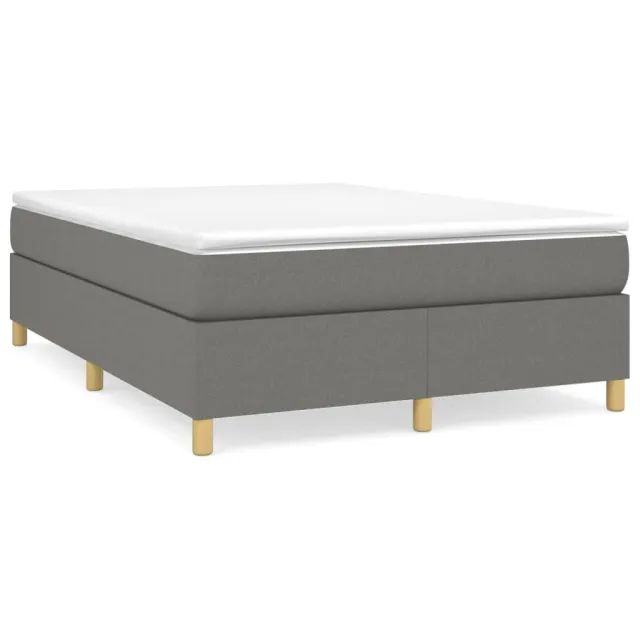 Sommier à lattes de lit avec matelas Gris foncé 140x190cm Tissu