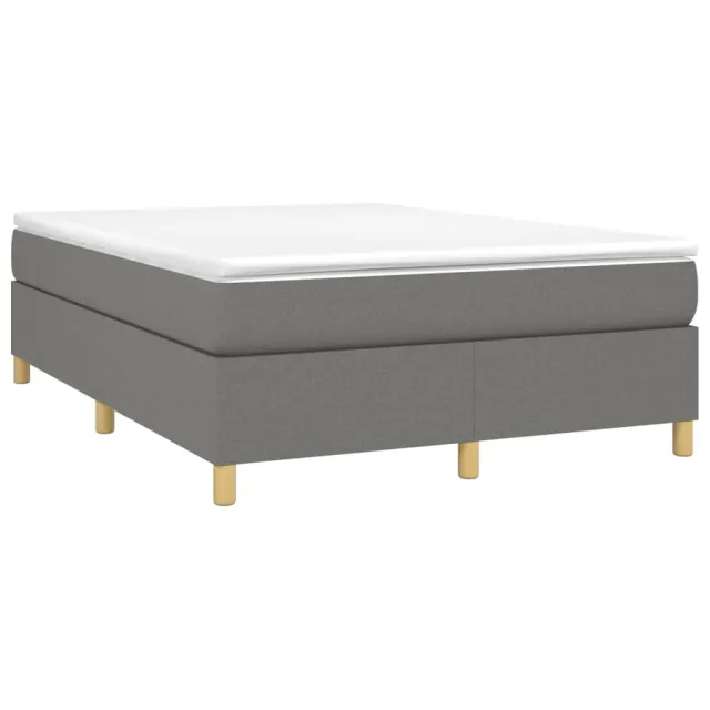 Sommier à lattes de lit avec matelas Gris foncé 140x190cm Tissu