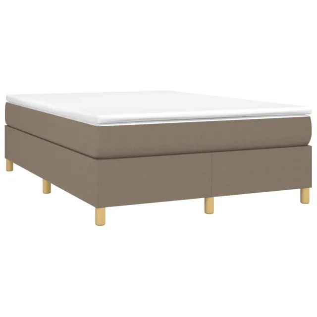 Sommier à lattes de lit avec matelas Taupe 140x190 cm Tissu