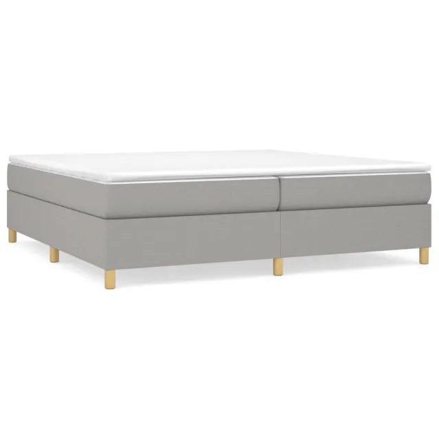 Sommier à lattes de lit avec matelas Gris clair 200x200cm Tissu