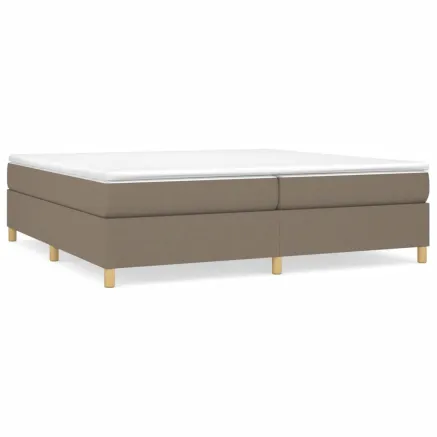 Sommier à lattes de lit avec matelas Taupe 200x200 cm Tissu 2