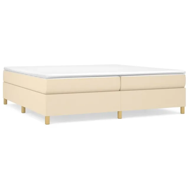 Sommier à lattes de lit avec matelas Crème 200x200 cm Tissu