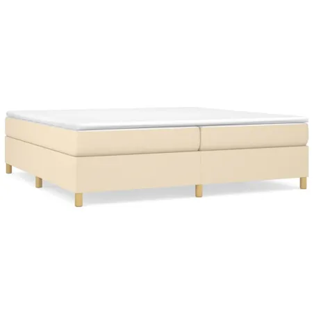 Sommier à lattes de lit avec matelas Crème 200x200 cm Tissu