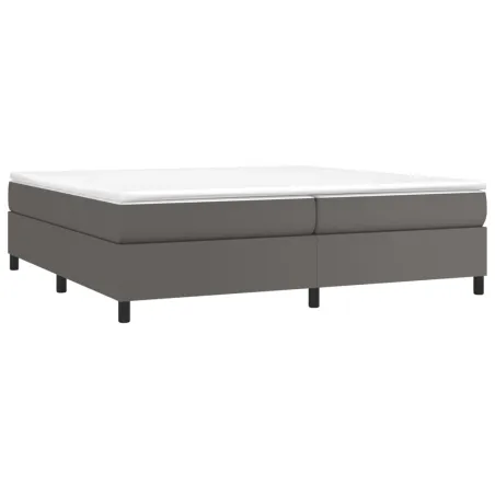 Sommier à lattes de lit avec matelas Gris 200x200 cm Similicuir