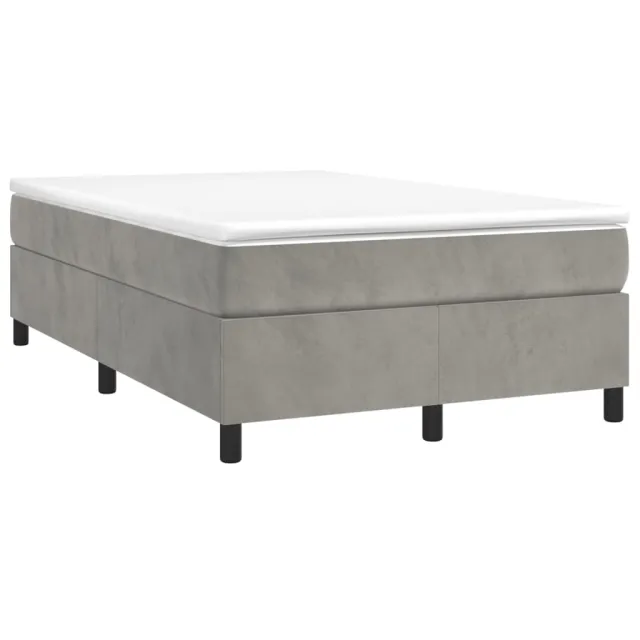 Sommier à lattes de lit et matelas Gris clair 120x200cm Velours