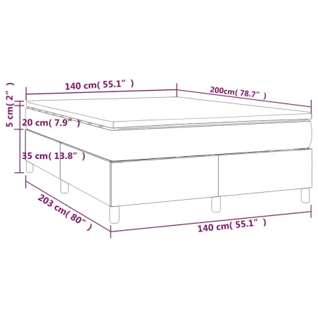 Sommier à lattes de lit et matelas Vert foncé 140x200cm Velours