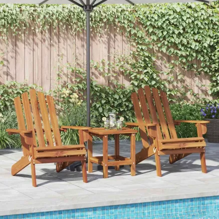 Chaises Adirondack de jardin lot de 2 Bois massif d'acacia