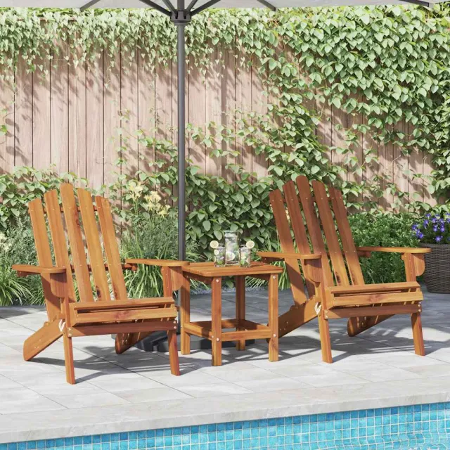 Chaises Adirondack de jardin lot de 2 Bois massif d'acacia