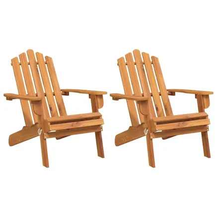 Chaises Adirondack de jardin lot de 2 Bois massif d'acacia 2