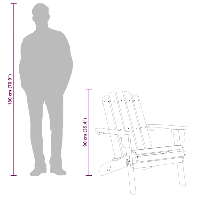 Chaises Adirondack de jardin lot de 2 Bois massif d'acacia