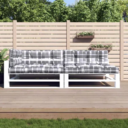 Coussins de palette lot de 5 motif à carreaux gris tissu