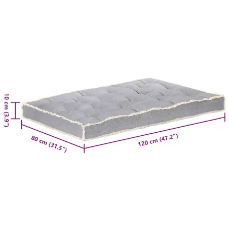 Coussin de canapé palette Anthracite 120x80x10 cm