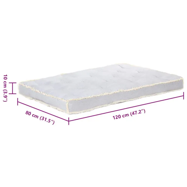 Coussin de canapé palette Gris 120x80x10 cm