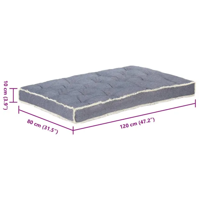 Coussin de canapé palette Bleu 120x80x10 cm