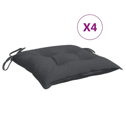 Coussins de chaise lot de 4 anthracite 40x40x7 cm tissu oxford 2