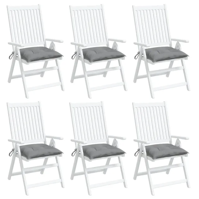 Coussins de chaise lot de 6 gris 40x40x7 cm tissu oxford