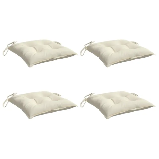 Coussins de chaise lot de 4 blanc crème 40x40x7 cm tissu oxford