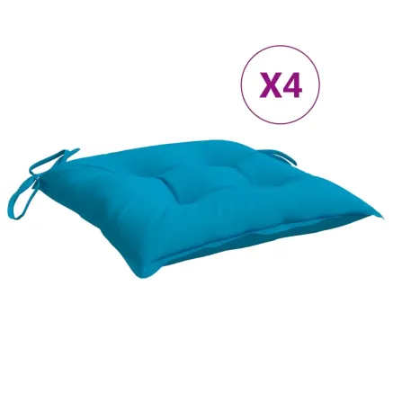 Coussins de chaise lot de 4 bleu clair 40x40x7 cm tissu oxford 2